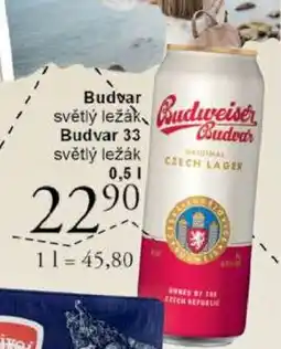 Jip Budvar světlý ležák Budvar 33 světlý ležák nabídka