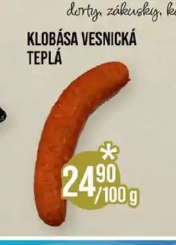 Jip KLOBÁSA VESNICKÁ TEPLÁ nabídka