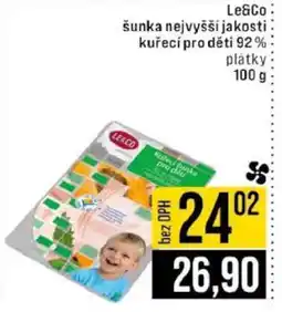 Jip Le&Co šunka nejvyšší jakosti kuřecí pro děti 92 % plátky nabídka