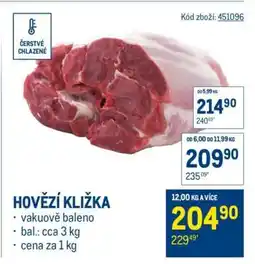 Makro Hovězí kližka nabídka