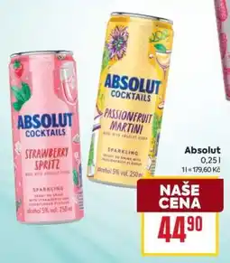 Billa ABSOLUT Cocktails nabídka