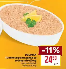 Billa DELIMAX Tuňáková pomazánka se sušenými rajčaty nabídka