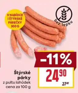 Billa Štýrské párky nabídka