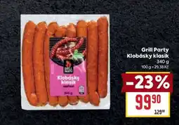 Billa Grill Party Klobásky klasik nabídka