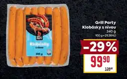 Billa Grill Party Klobásky s nivou nabídka
