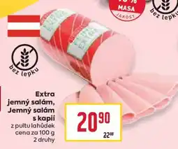 Billa Extra jemný salám, Jemný salám s kapií nabídka