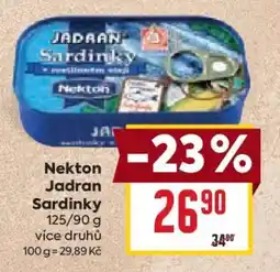 Billa Nekton Jadran Sardinky nabídka