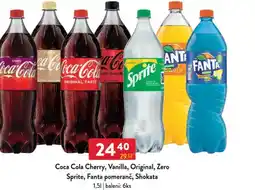 Qanto Coca Cola Cherry, Vanilla, Original, Zero Sprite, Fanta pomeranč, Shokata nabídka