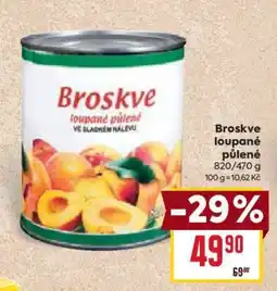 Billa Broskve loupané půlené nabídka