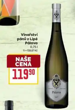 Billa Vinařství Pánů z Lipé Pálava nabídka