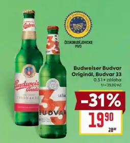 Billa Budweiser Budvar Original Budvar 33 nabídka