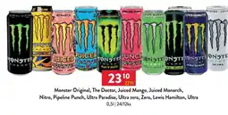 Qanto Monster Original, The Doctor, Juiced Mango, Juiced Monarch, Nitro, Pipeline Punch, Ultra Paradise, Ultra zero, Zero nabídka