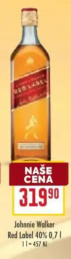 Billa Johnnie Walker Red Label 40% 0,7 l nabídka