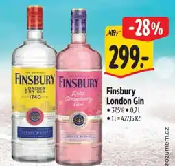 Albert Finsbury London Gin nabídka