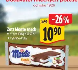 Albert Zott Monte Snack nabídka