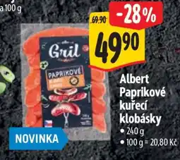 Albert Albert Paprikové kuřecí klobásky nabídka