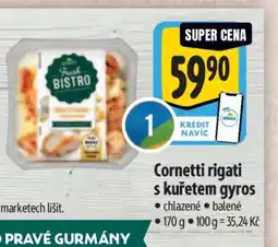 Albert Cornetti rigati s kuřetem gyros nabídka