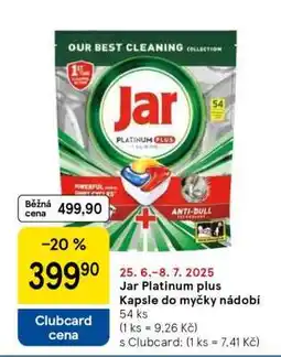 Tesco Jar Platinum plus Kapsle do myčky nádobí nabídka