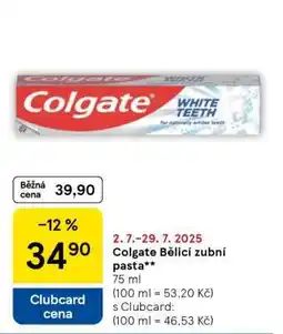 Tesco Colgate Bělící zubní pasta nabídka