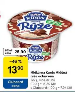 Tesco Mlékárna Kunín Mléčná rýže ochucená nabídka