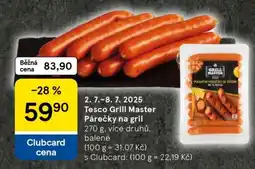 Tesco Tesco Grill Master Párečky na gril nabídka