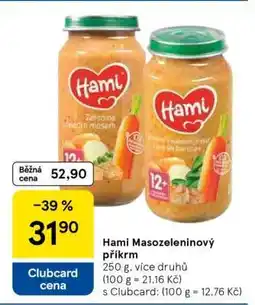 Tesco Hami masozeleninový příkrm nabídka