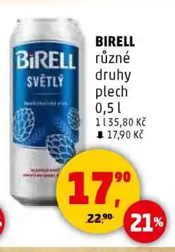 Penny Market Birell různé druhy plech 0,5 l nabídka