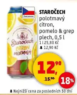 Penny Market Staročech polotmavý citron, pomelo & grep plech, 0,5 l nabídka