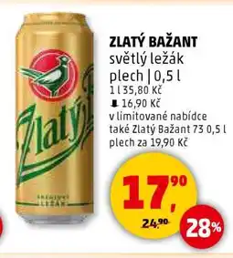 Penny Market ZLATÝ BAŽANT světlý ležák plech 0,5 l nabídka