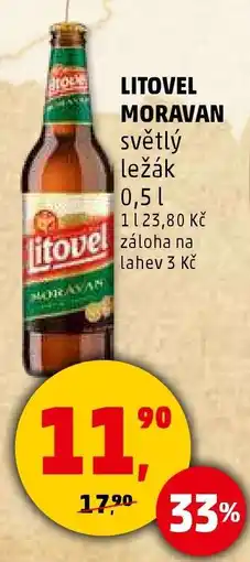 Penny Market Litovel Moravan světlý ležák 0.5 l nabídka
