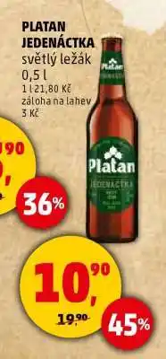 Penny Market PLATAN JEDENÁCTKA světlý ležák 0,5 l nabídka