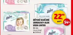 Penny Market Dětské vlhčené ubrousky Aloe Vera Linteo nabídka