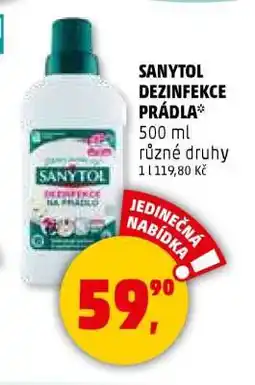 Penny Market SANYTOL DEZINFEKCE PRÁDLA nabídka