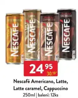 Qanto Nescafé Americano, Latte, Latte caramel, Cappuccino nabídka