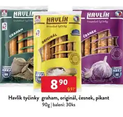 Qanto Havlík tyčinky graham, originál, česnek, pikant nabídka