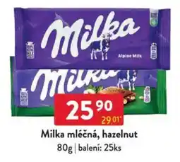 Qanto Milka mléčná, hazelnut nabídka