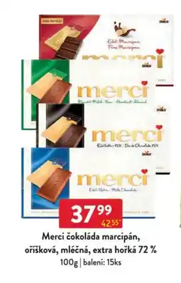 Qanto Merci čokoláda marcipán, oříšková, mléčná, extra hořká 72% nabídka