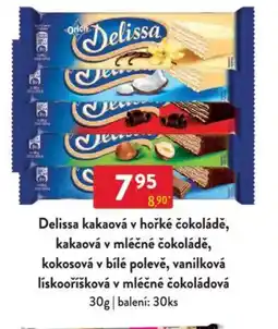 Qanto Delissa kakaová v hořké čokoládě, kakaová v mléčné čokoládě nabídka