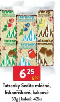 Qanto Tatranky Sedita mléčné, lískooříškové, kakaové nabídka
