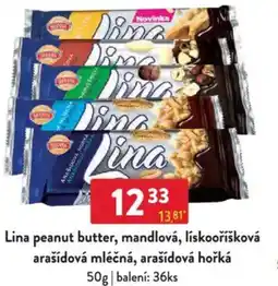 Qanto Lina peanut butter, mandlová, lískooříšková arašídová mléčná, arašídová hořká nabídka