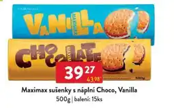 Qanto Maximax sušenky s náplní Choco, Vanilla nabídka