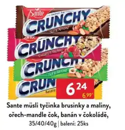 Qanto Sante müsli tyčinka brusinky a maliny, ořech-mandle čok, banán v čokoládě nabídka