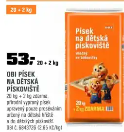 OBI OBI PÍSEK NA DĚTSKÁ PÍSKOVIŠTĚ nabídka