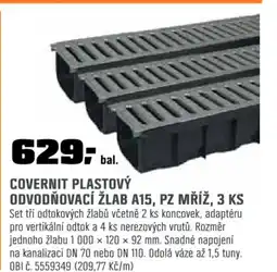 OBI COVERNIT PLASTOVÝ ODVODŇOVACÍ ŽLAB A15, PZ MŘÍŽ, 3 KS nabídka
