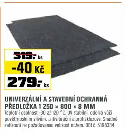OBI Univerzální a stavební ochranná předložka 1 250 × 800 × 8 mm nabídka