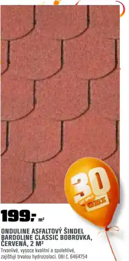OBI Onduline asfaltový šindel bardoline classic bobrovka, červená, 2 m² nabídka