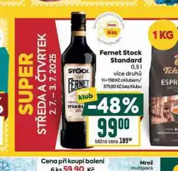 Billa Fernet stock standard nabídka