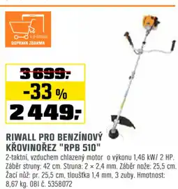 OBI Riwall pro benzínový křovinořez "rpb 510" nabídka