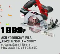 OBI AKU KOTOUČOVÁ PILA „TE-CS 18/150 LI - SOLO" nabídka