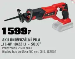 OBI AKU UNIVERZÁLNÍ PILA „TE-AP 18/22 LI - SOLO" nabídka
